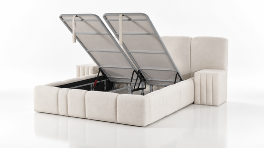 The Rado XL Luxury Bed | Ottoman | With Night Tables