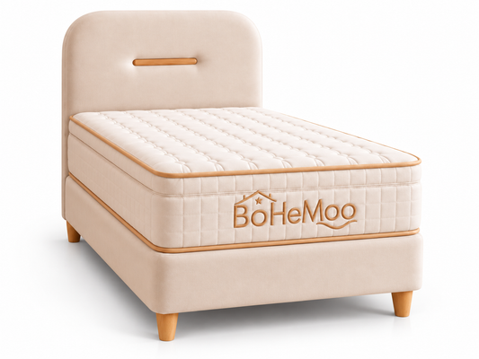The BoheMoo 3ft Bundle Set | Ottoman Storage | Bed + Headboard + Mattress + Pillow + Duvet