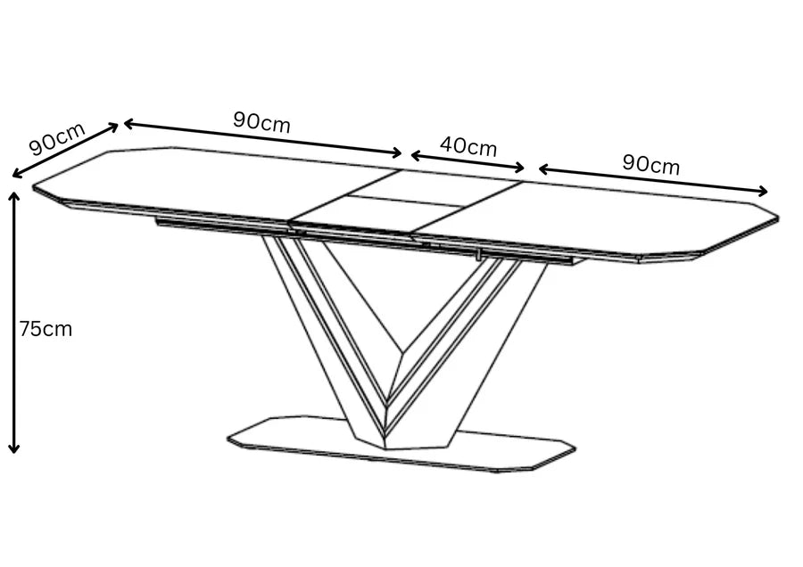 Vizarri 180-220Cm Matte White Ceramic Auto-Rise Extending Dining Table