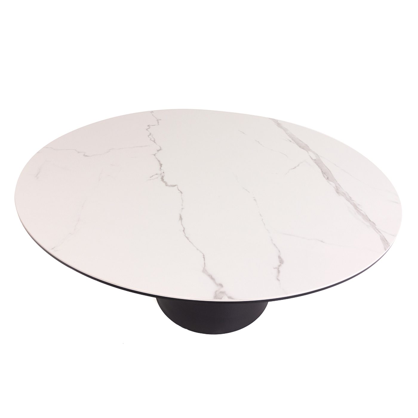 Giotto 1.6M Round Volkas White Ceramic Table