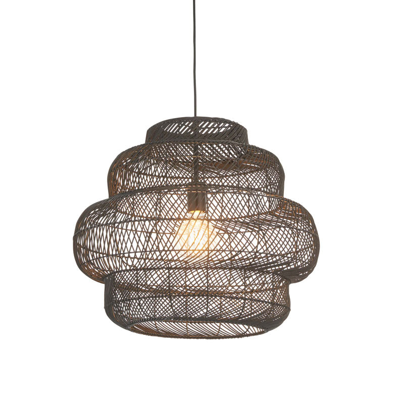 Tenoko 1 Pendant Light Black Rattan