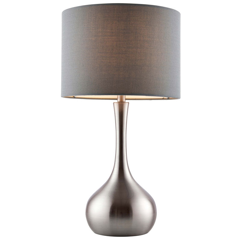 Piccadilly Table Lamp Nickel & Dark Grey