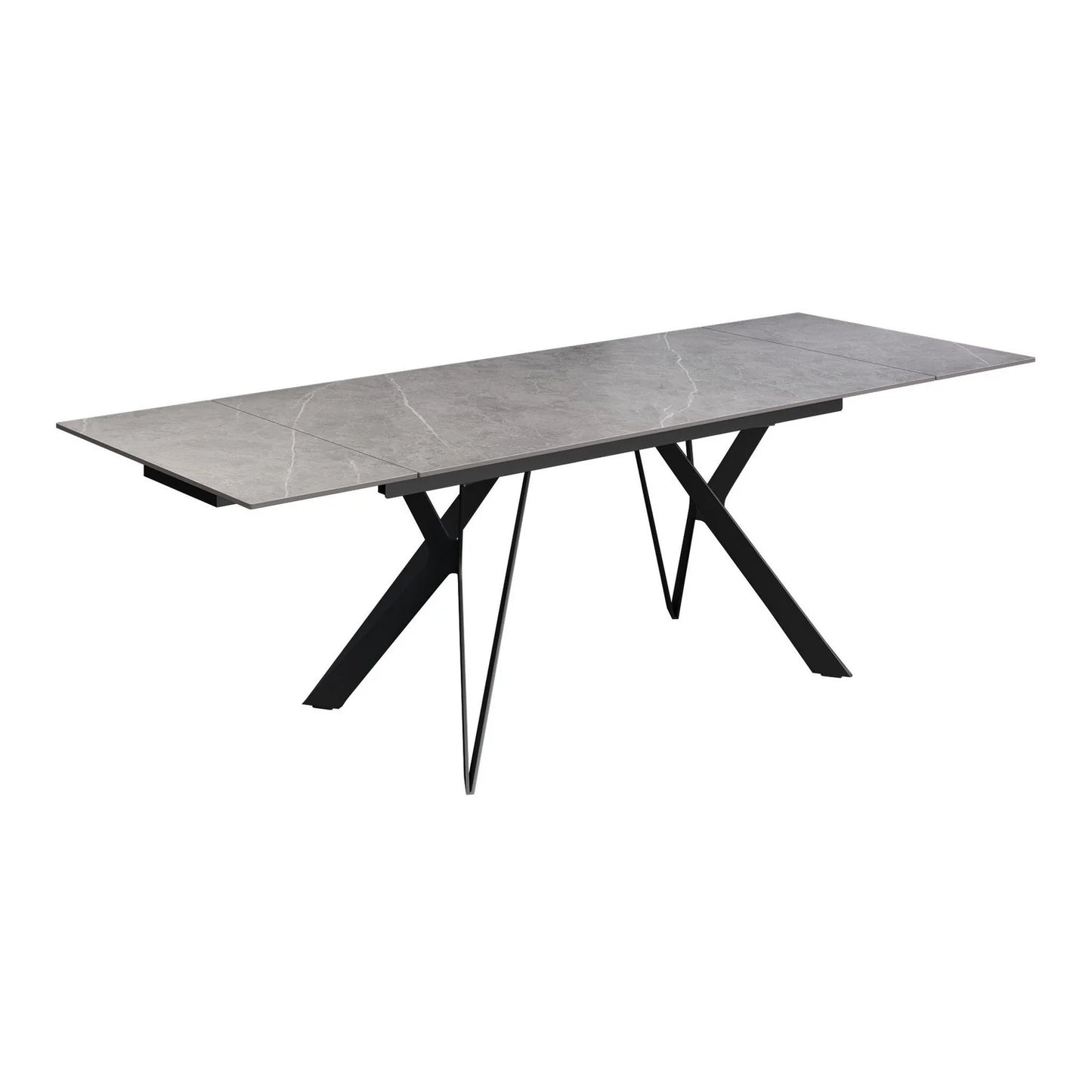 Murano 160-240Cm Mid Grey Ceramic Pull-Out Extending Dining Table