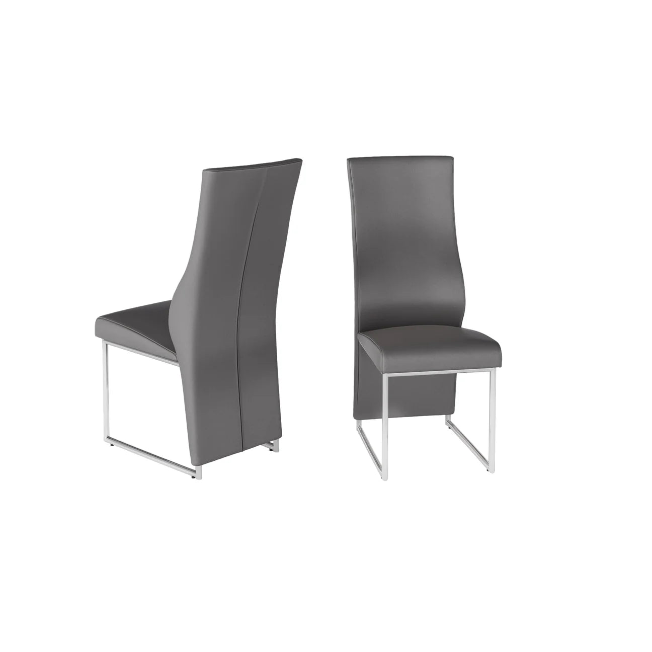 Remo Leather Dining Chair Grey