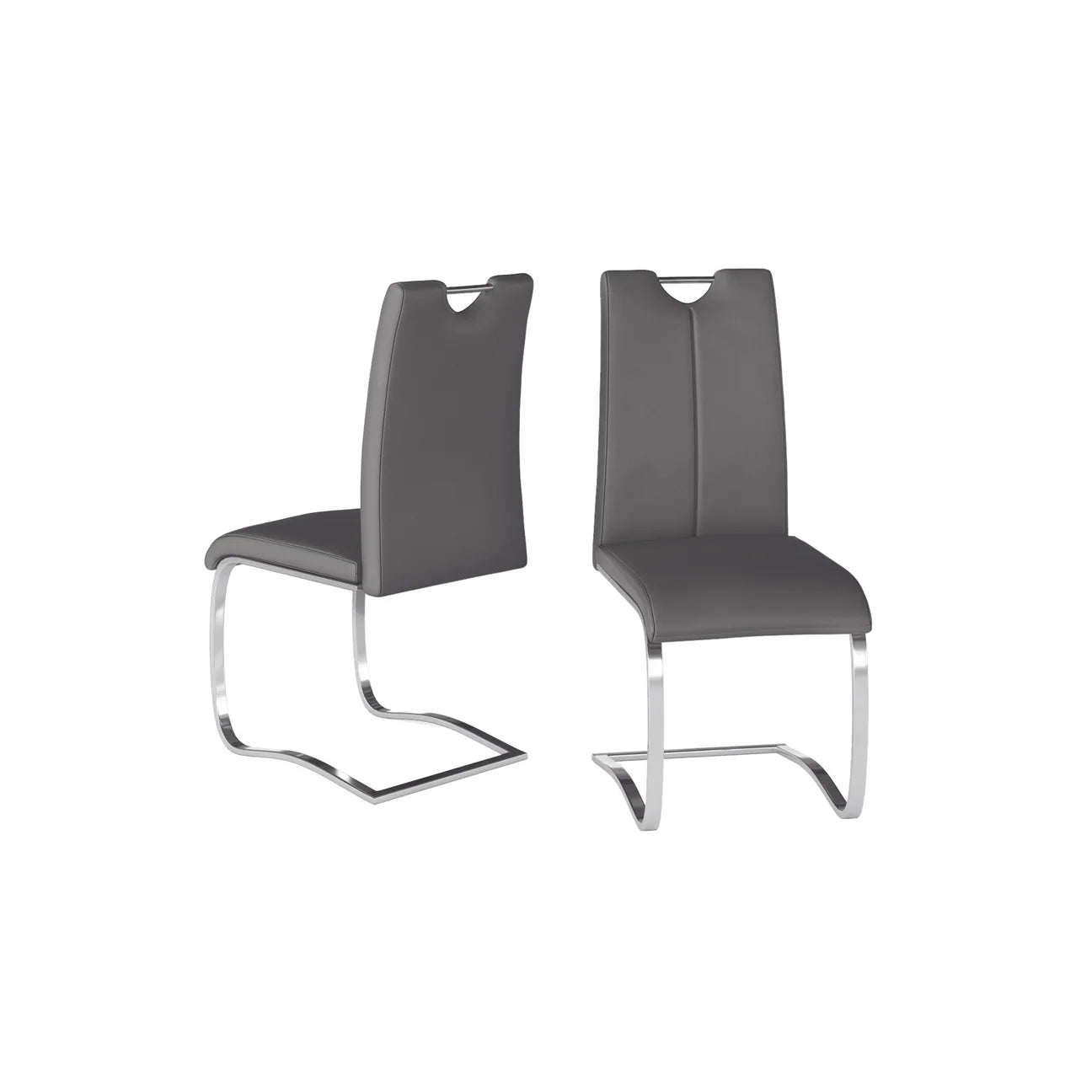 Gabi Leather Dining Chair Grey