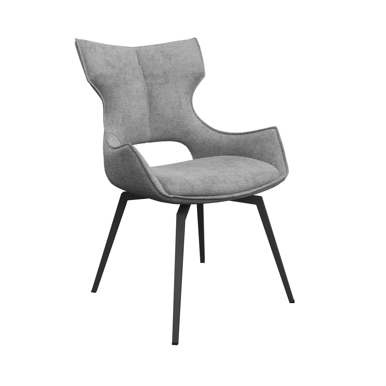 Raffaello Fabric Swivel Dining Chair Grey