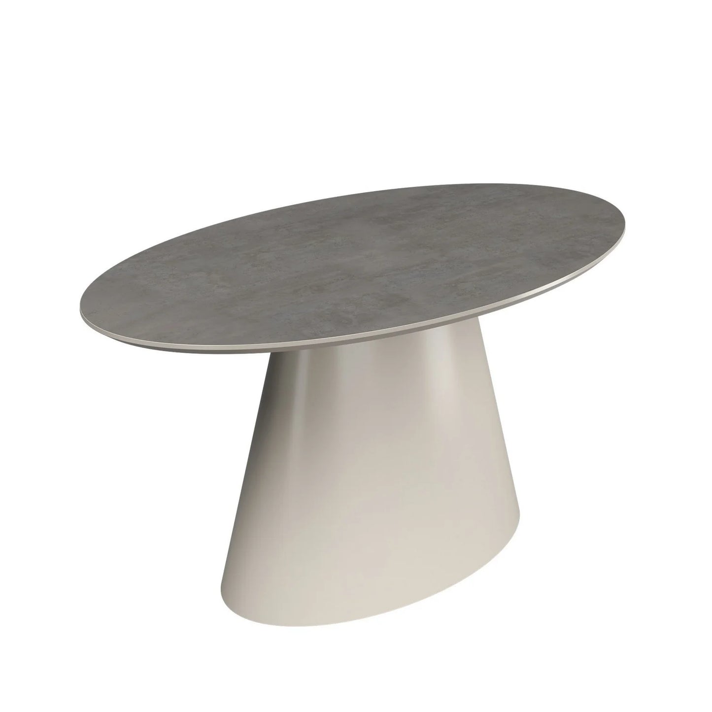 Simoni 160Cm Oval Light Grey Melamine Dining Table