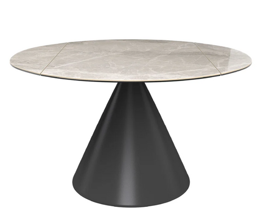 Alonso 135cm Round Ceramic Swivel Extending Dining Table