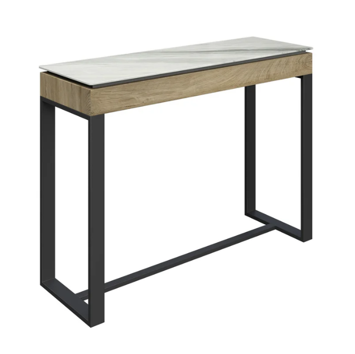 Monza White Ceramic Console Table