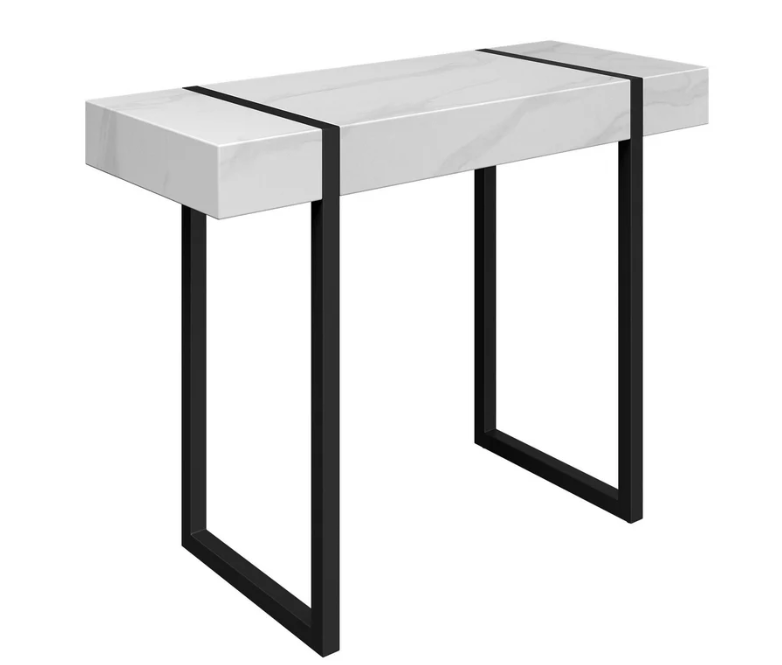 Montblanc White Marble Effect Console Table