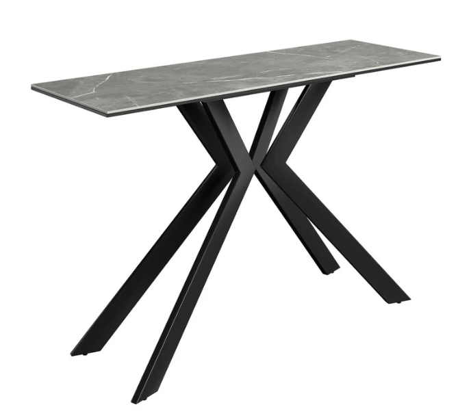 Azzaro Matte Grey Ceramic Console Table