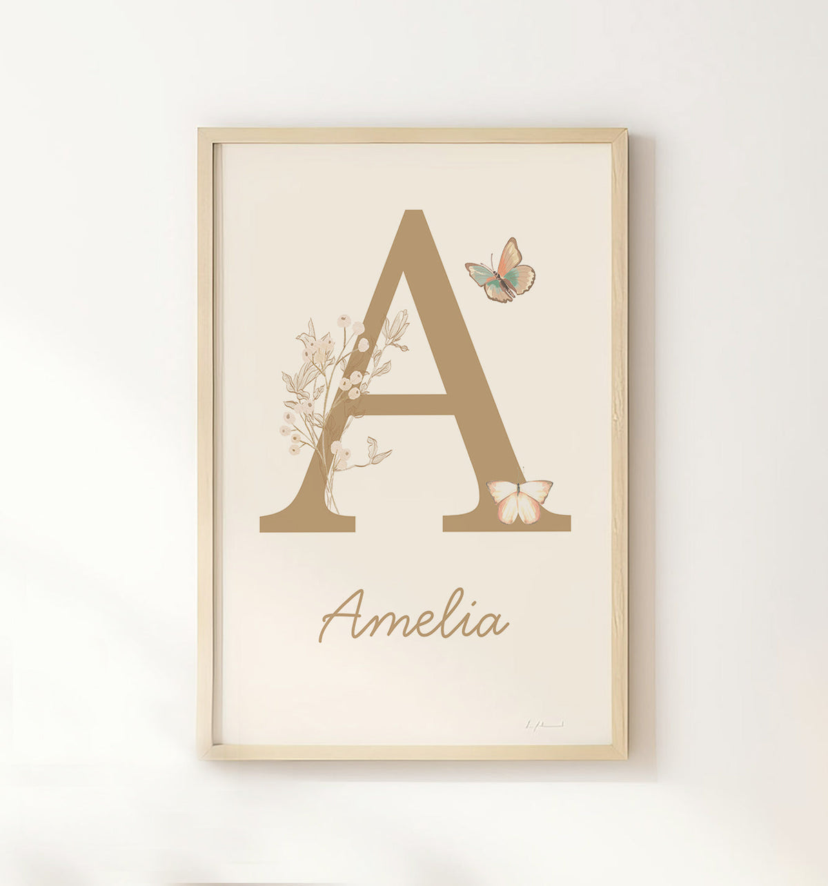 Butterfly Personalised Name Print - Set of 2
