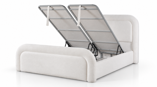 The Angel Curve Bed | Ottoman Storage