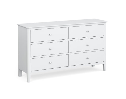 Hampstead White Wide Chest With Six Drawers