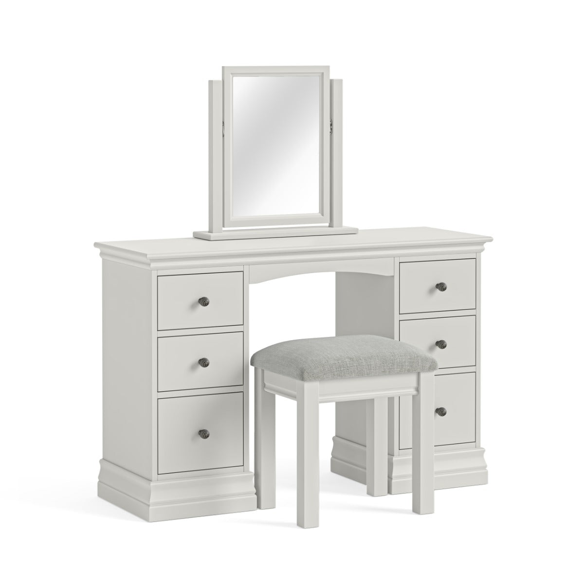 Bordeaux Cotton Double Pedestal Dressing Table Set