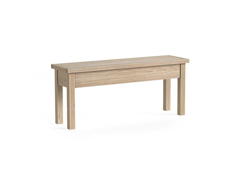 Modern Country Oak Shallow Storage Bench