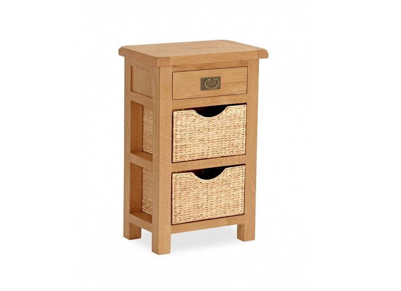 Salisbury Oak Telephone Table With Baskets