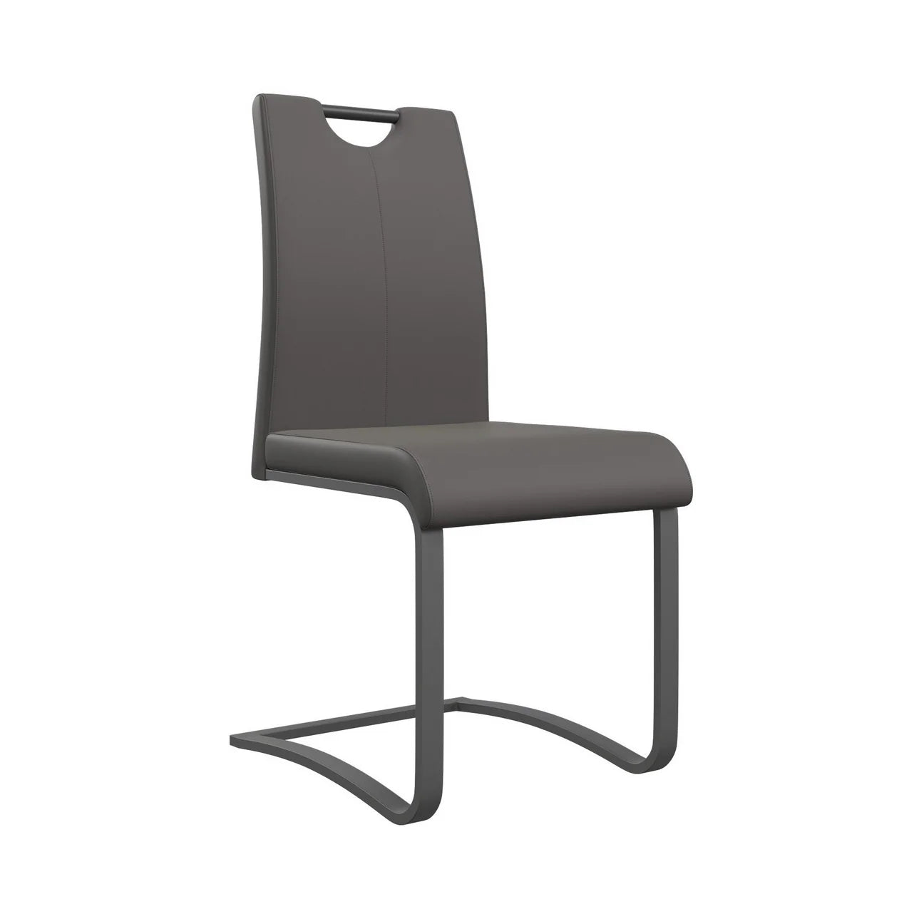 Gabi Leather Dining Chair With Grey Frame Grey