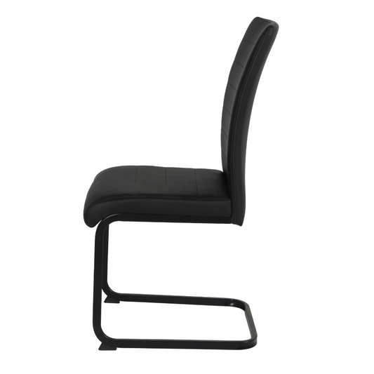 Liana Black PU Dining Chair - Black Legs