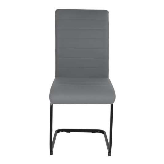 Liana Grey PU Dining Chair - Black Legs
