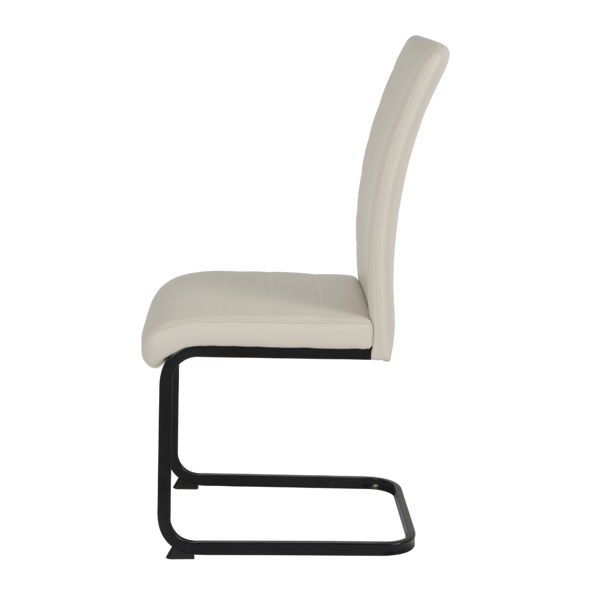 Liana Taupe PU Dining Chair - Black Legs