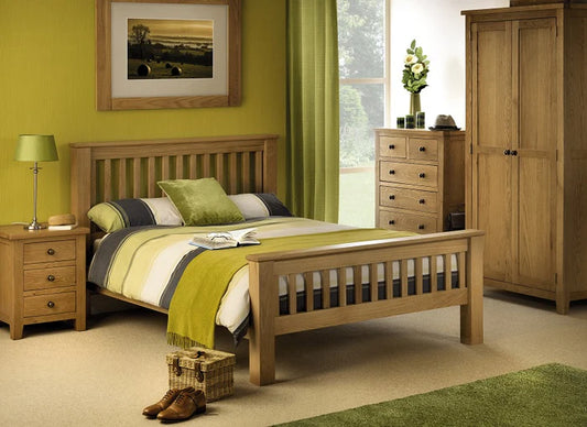 Marlborough White Oak Bedside Table With Three Drawers