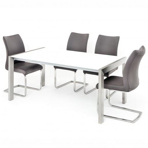 Salconi Extendable White/Grey High Gloss Table