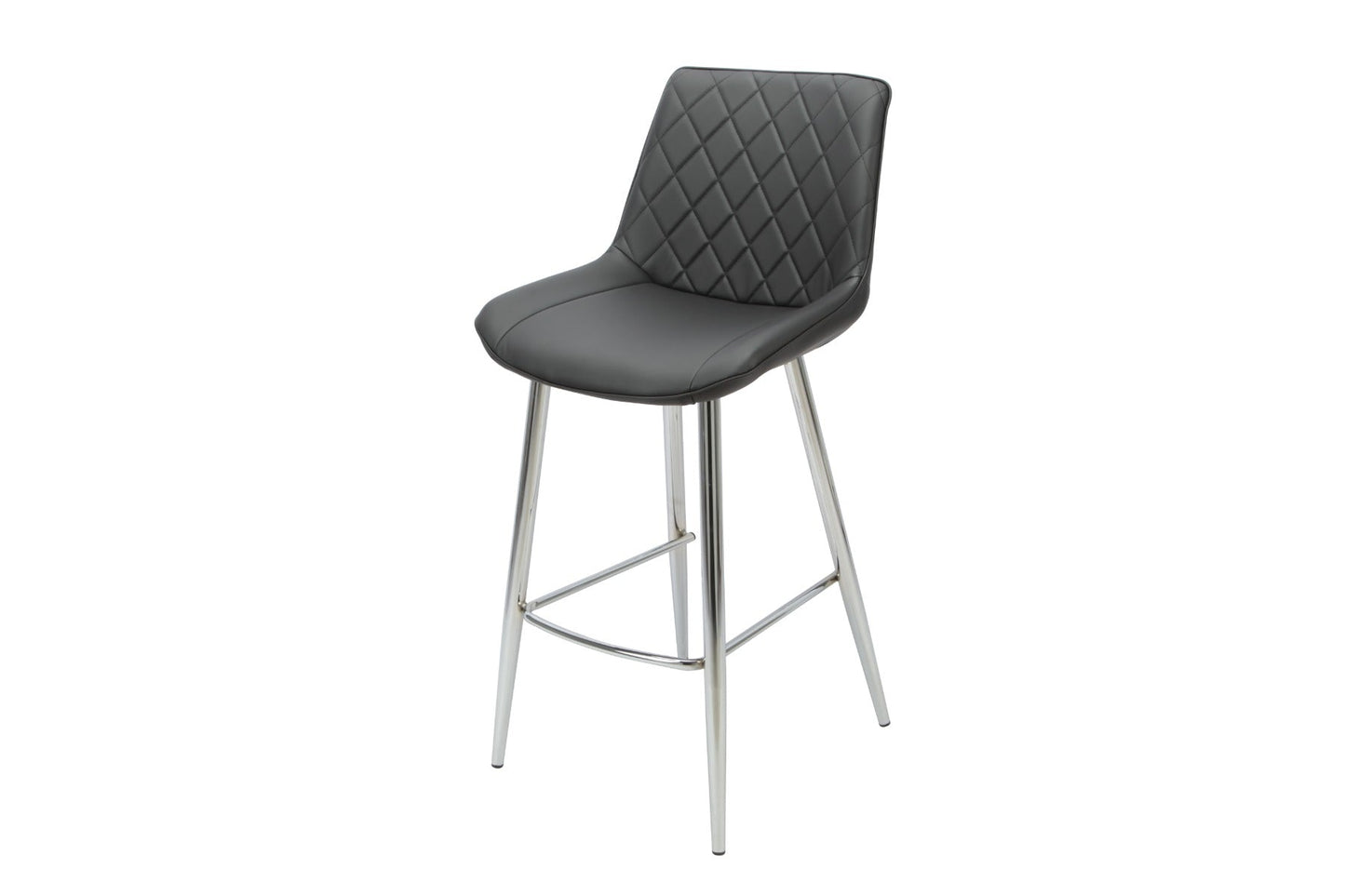 Silvia Bar Stool Black - Chrome Legs