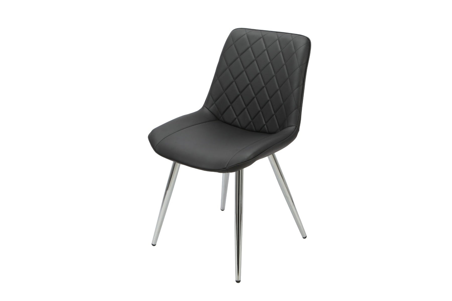 Silvia Dining Chair Black - Chrome Legs