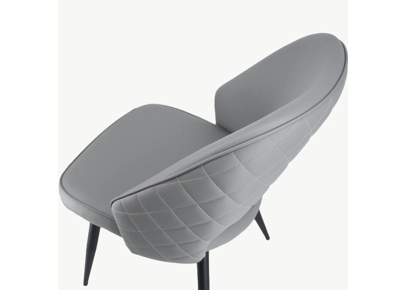 Pair of Sutton Light Grey PU Dining Chairs - image 5