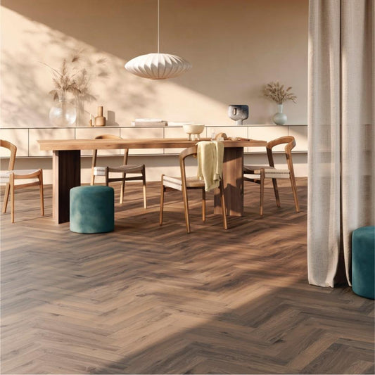 Chateau+ WR Herringbone | Gyant Dark Brown | 8mm | Chateau+ | Laminate Flooring
