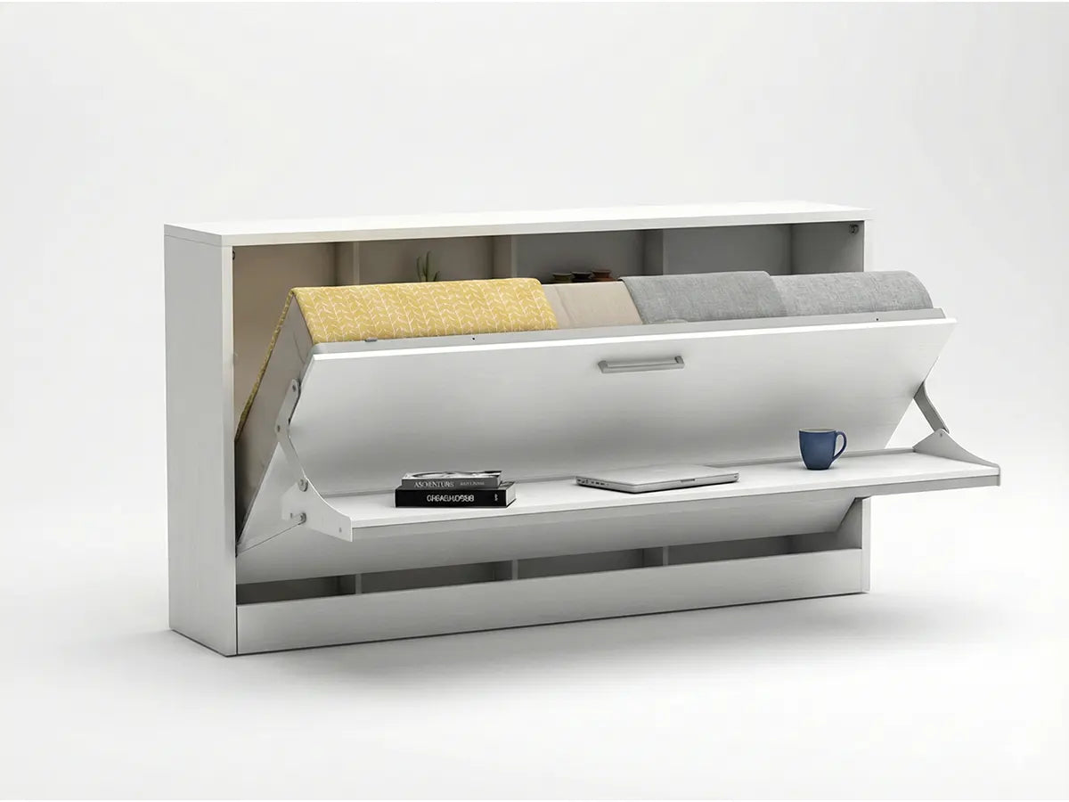 The Life Horizontal Wall Bed with Desk | With Mattress | Multimo