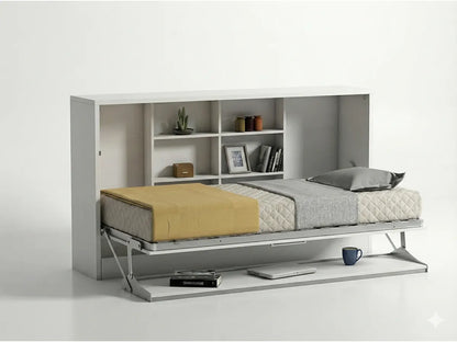The Life Horizontal Wall Bed with Desk | With Mattress | Multimo