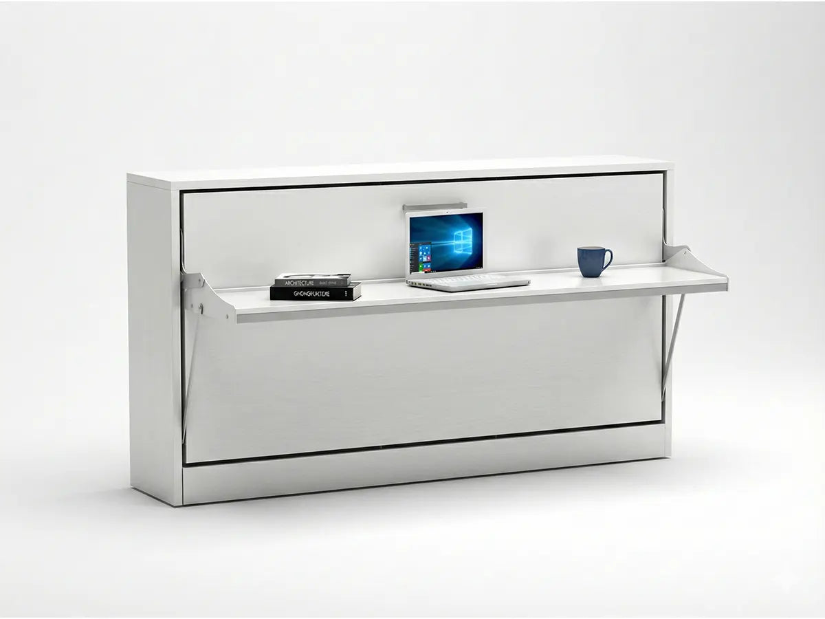 The Life Horizontal Wall Bed with Desk | With Mattress | Multimo