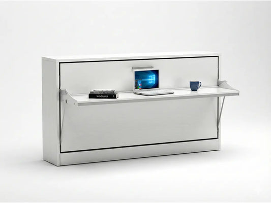 The Life Horizontal Wall Bed with Desk | With Mattress | Multimo