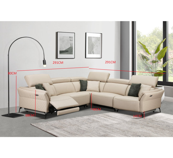Milan Electric Corner Suite (Cream)