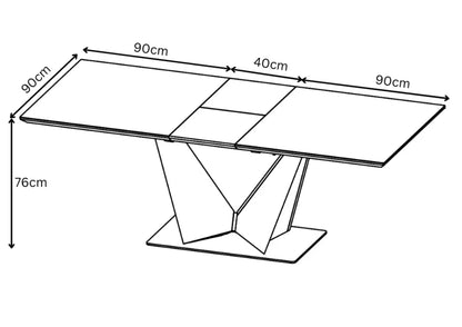 New Westin 180-220cm Grey Ceramic Butterfly Extending Dining Table