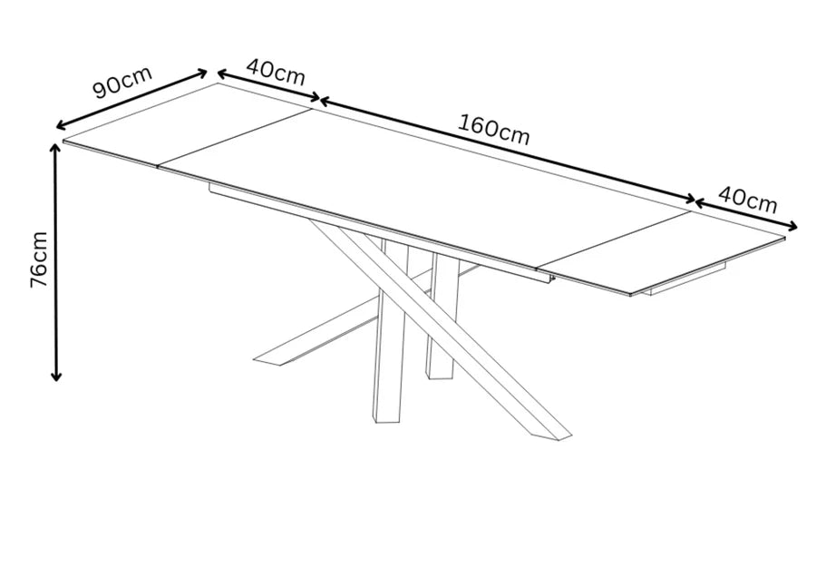 Brando 160-240cm Ceramic Pull-Out Extending Dining Table