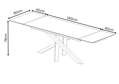 Brando 160-240cm Ceramic Pull-Out Extending Dining Table