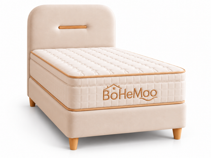 The BoheMoo 3ft Bundle Set | Ottoman Storage | Bed + Headboard + Mattress + Pillow + Duvet