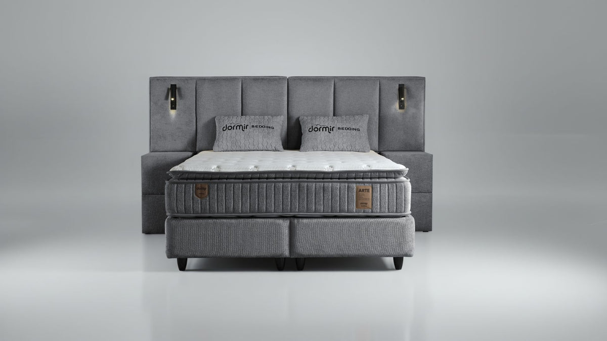 The Arte XL Ottoman Bed | With Bedside Tables, LED Lights & USB Ports