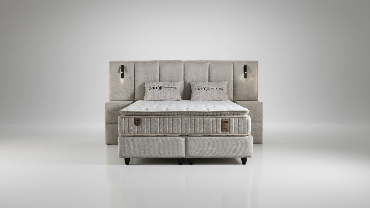 The Arte XL Ottoman Bed | With Bedside Tables, LED Lights & USB Ports