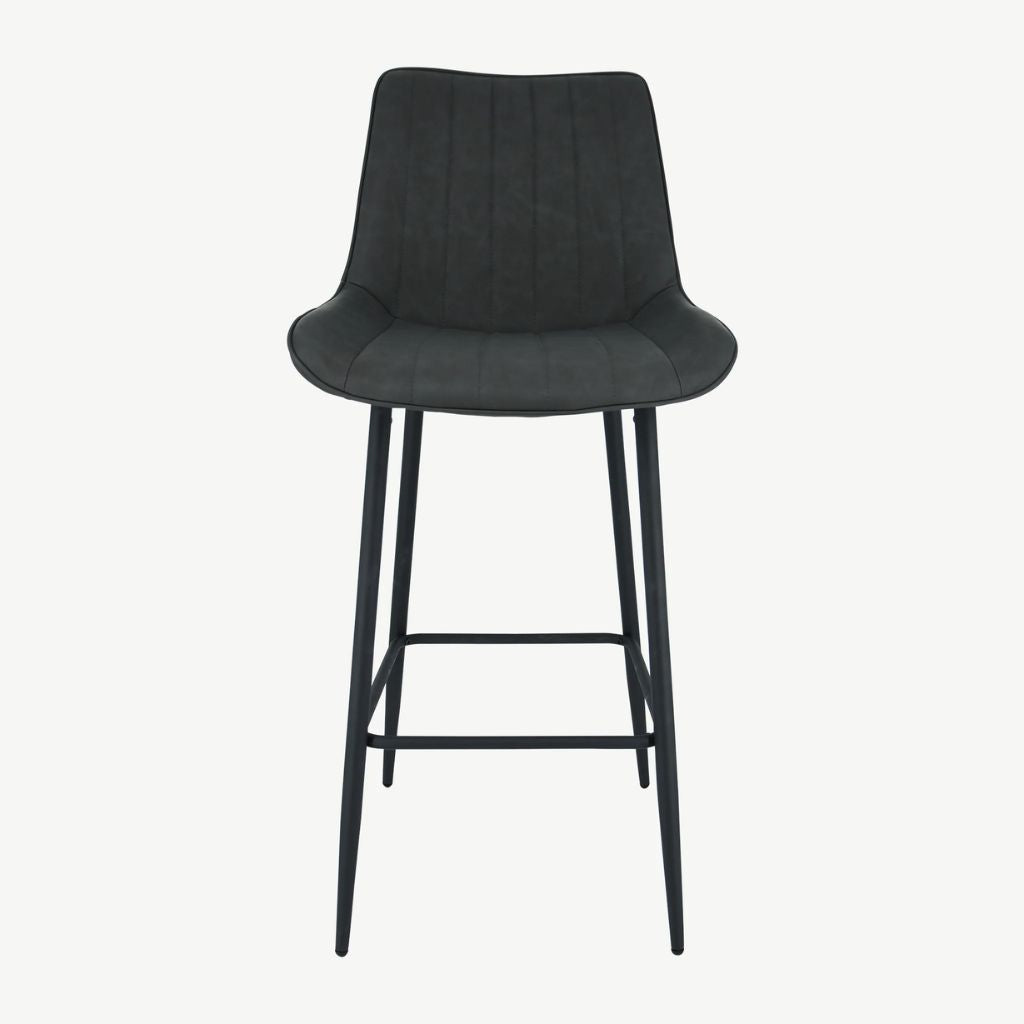 Pair of Anglia Charcoal PU Bar Stools - image 2
