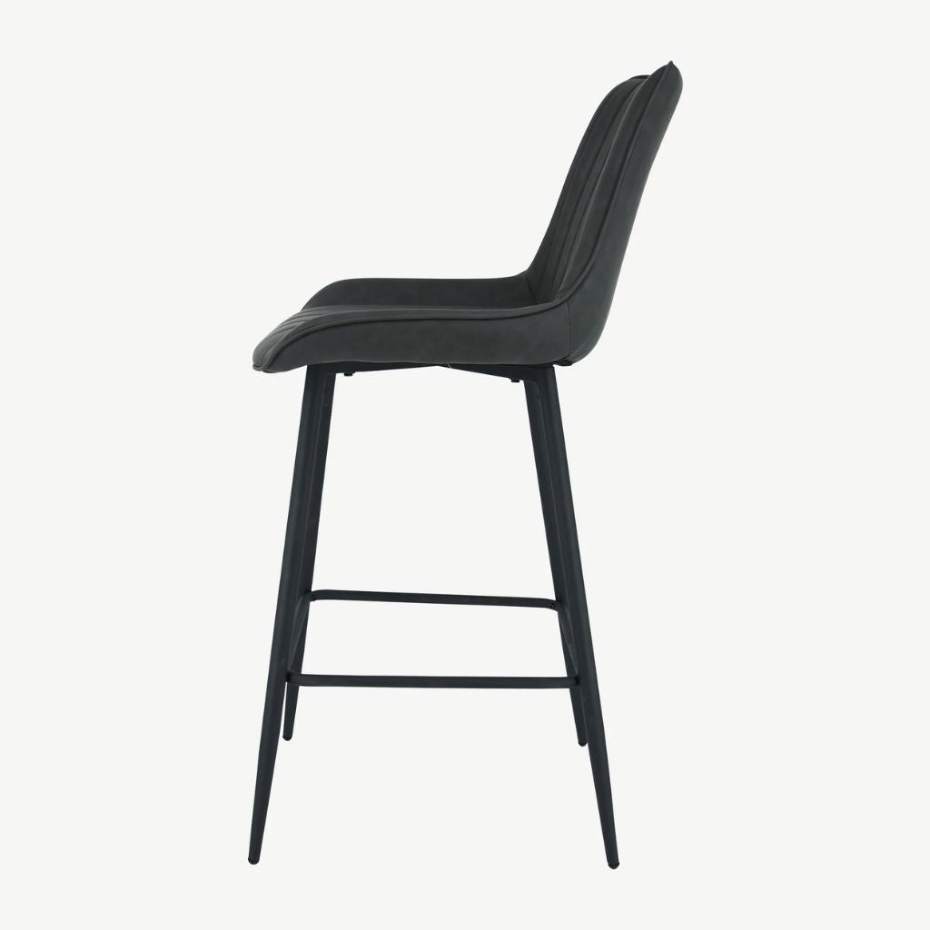 Pair of Anglia Charcoal PU Bar Stools - image 3