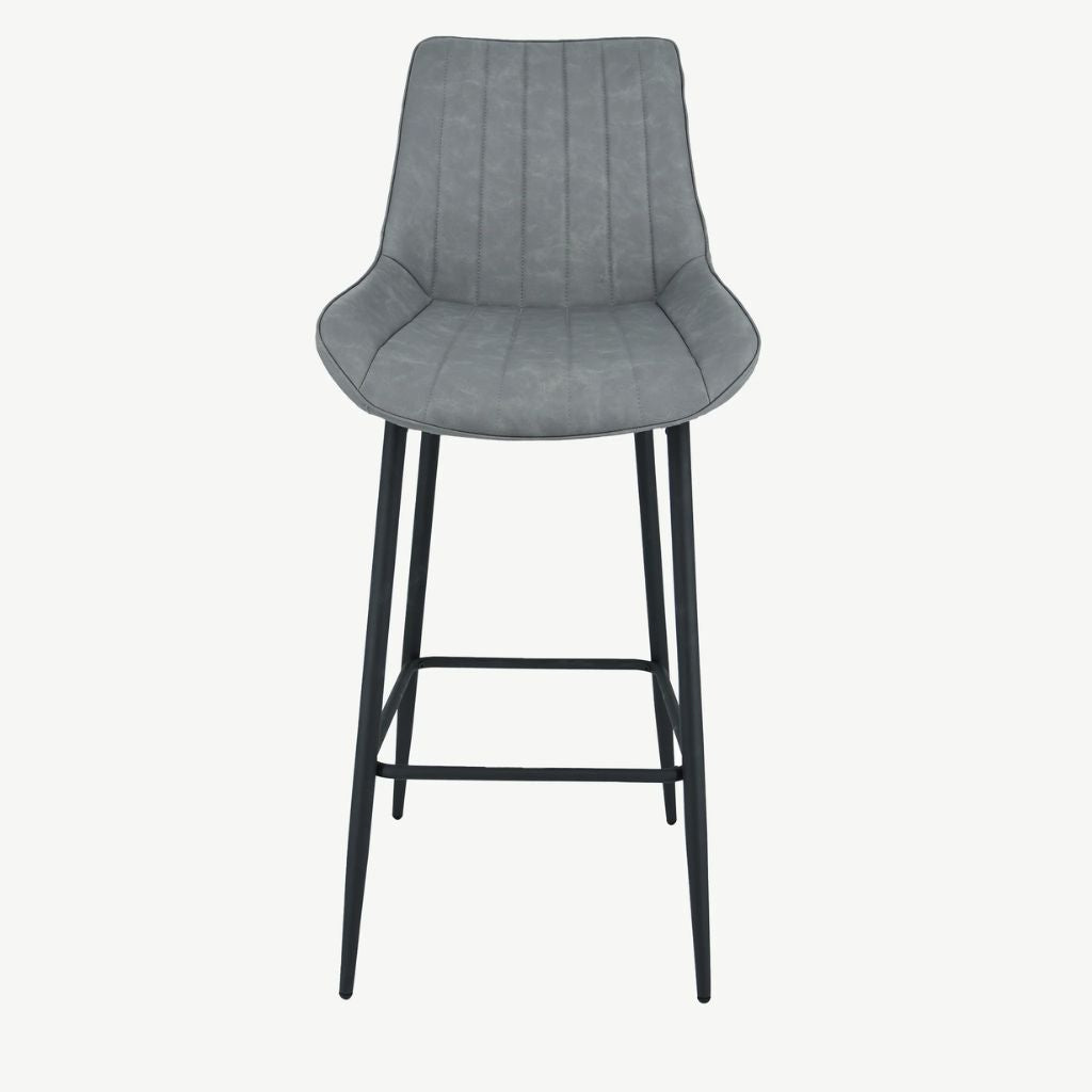 Pair of Anglia Light Grey PU Bar Stools - image 2