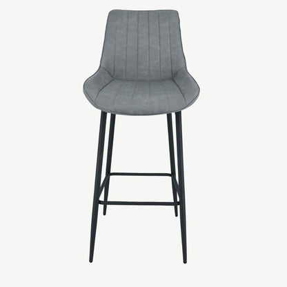 Pair of Anglia Light Grey PU Bar Stools - image 2