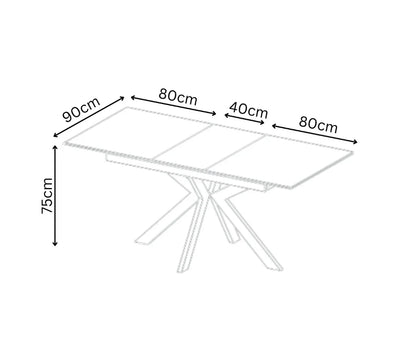 Aramis 160-200cm Ceramic Extending Dining Table