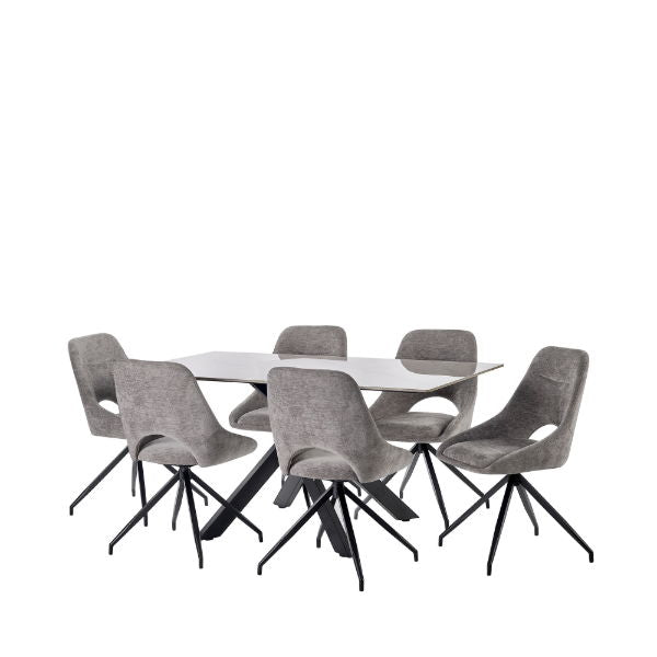 Bradley White Marble Dining Table