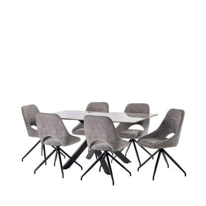 Bradley White Marble Dining Table