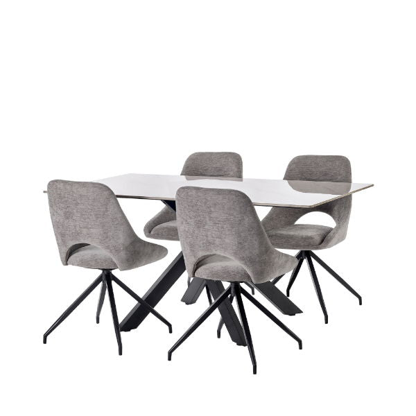 Bradley White Marble Dining Table